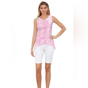 Whimsy Rose Dual Medallion Pink ~ Signature High-low Tank, Sz S